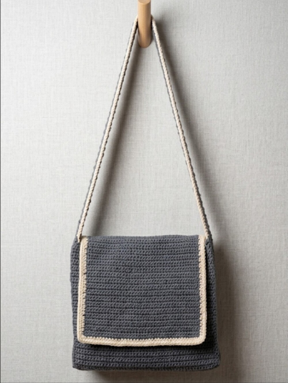 Woven Raffia Crossbody Bag Blue With White Trim Measures 12" L x 11" H x 2" W